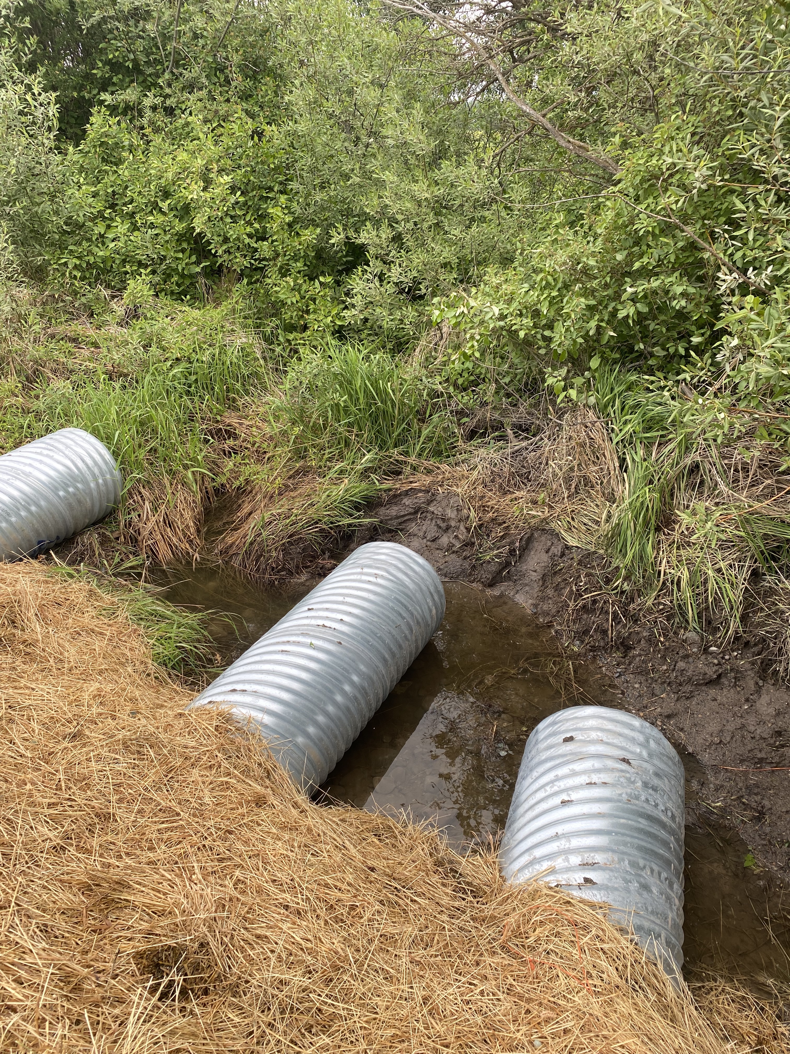 pool placed new culverts
