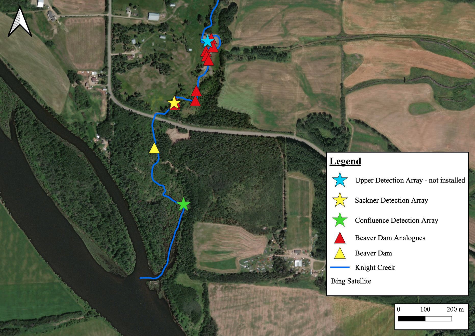 Map of Knight Creek work and study area.